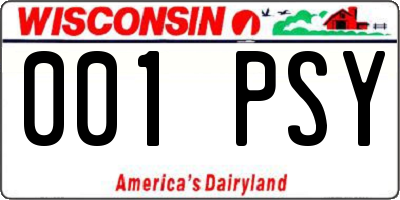 WI license plate 001PSY