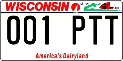 WI license plate 001PTT