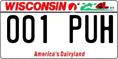 WI license plate 001PUH