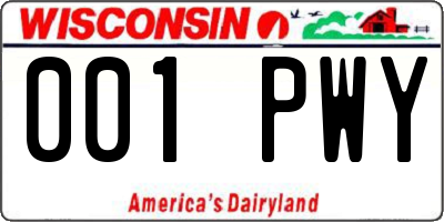 WI license plate 001PWY