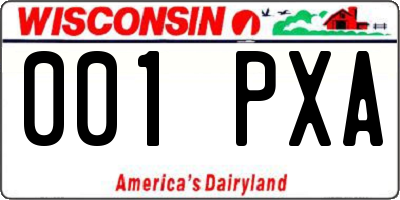 WI license plate 001PXA
