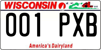 WI license plate 001PXB