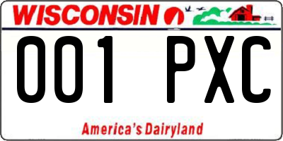 WI license plate 001PXC