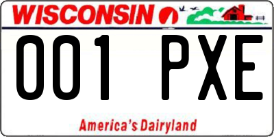 WI license plate 001PXE