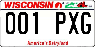 WI license plate 001PXG