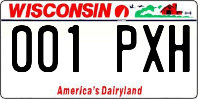 WI license plate 001PXH