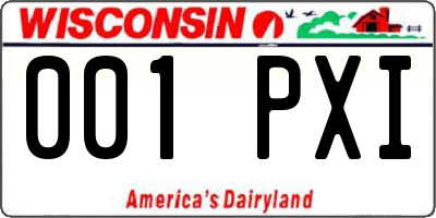 WI license plate 001PXI