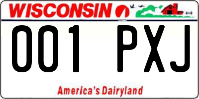 WI license plate 001PXJ