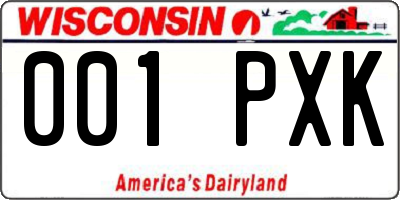 WI license plate 001PXK