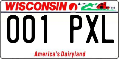 WI license plate 001PXL