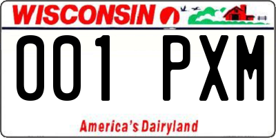 WI license plate 001PXM