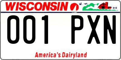 WI license plate 001PXN