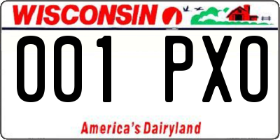WI license plate 001PXO