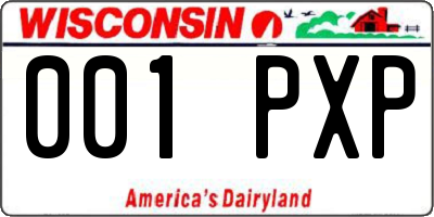 WI license plate 001PXP