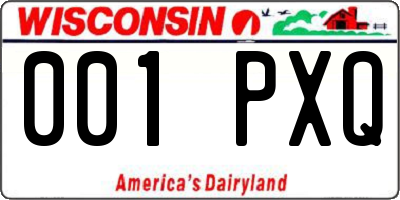 WI license plate 001PXQ