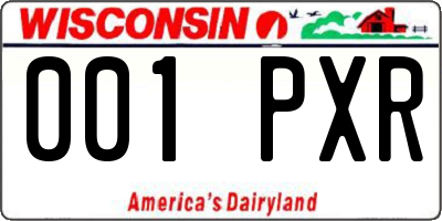 WI license plate 001PXR