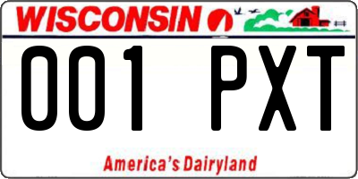 WI license plate 001PXT