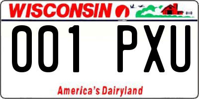 WI license plate 001PXU