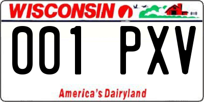 WI license plate 001PXV