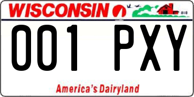 WI license plate 001PXY