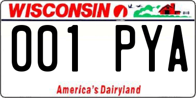 WI license plate 001PYA