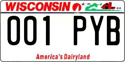 WI license plate 001PYB