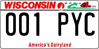 WI license plate 001PYC