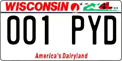 WI license plate 001PYD