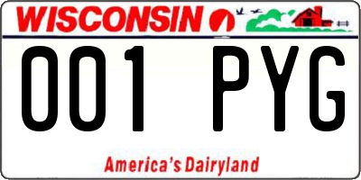 WI license plate 001PYG