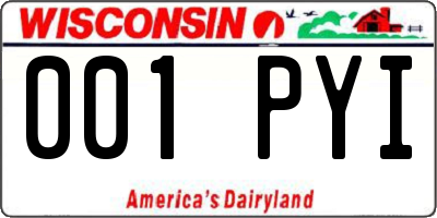WI license plate 001PYI