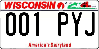 WI license plate 001PYJ