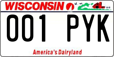 WI license plate 001PYK