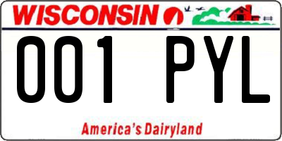 WI license plate 001PYL