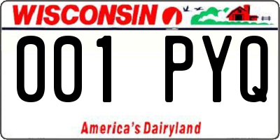 WI license plate 001PYQ
