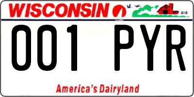 WI license plate 001PYR