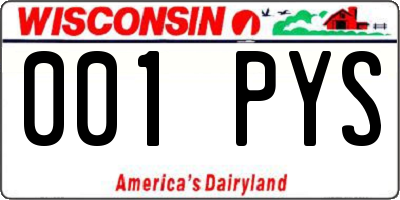 WI license plate 001PYS
