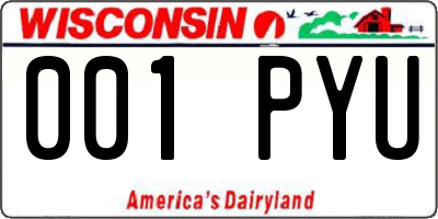 WI license plate 001PYU