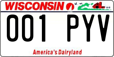 WI license plate 001PYV