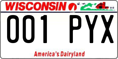 WI license plate 001PYX