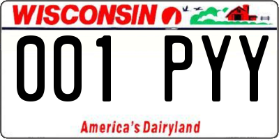 WI license plate 001PYY