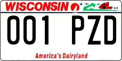 WI license plate 001PZD