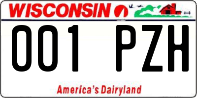 WI license plate 001PZH