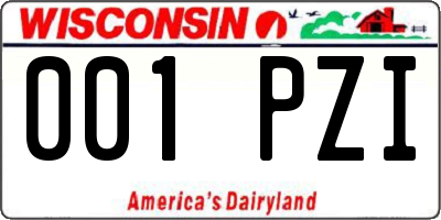 WI license plate 001PZI