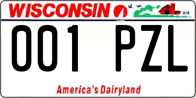 WI license plate 001PZL