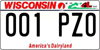 WI license plate 001PZO