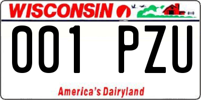 WI license plate 001PZU