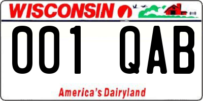 WI license plate 001QAB