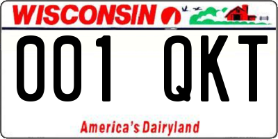 WI license plate 001QKT