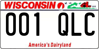 WI license plate 001QLC