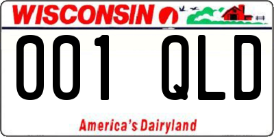 WI license plate 001QLD